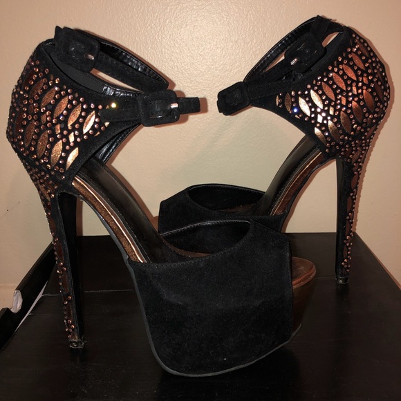 Strap Platform Heels - Picture 1 of 4